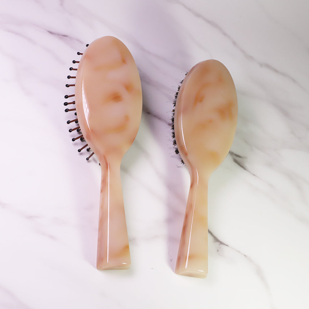 Small Paddle Oval Brush Detangling Acetate Handle Hair Brush