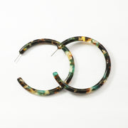 Large Sea Green Tortoise Hoop Earring