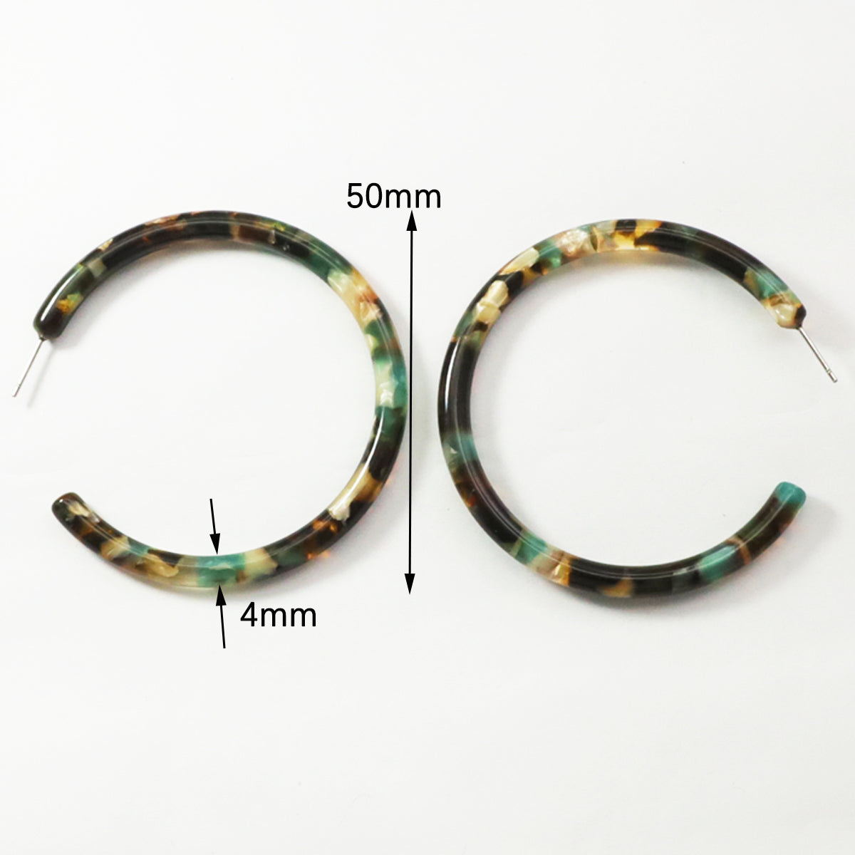 Large Sea Green Tortoise Hoop Earring