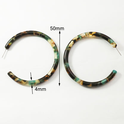 Large Sea Green Tortoise Hoop Earring