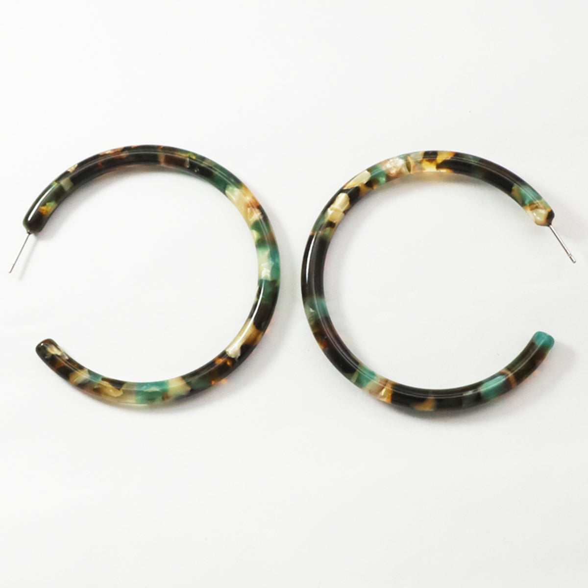 Large Sea Green Tortoise Hoop Earring