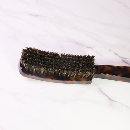 Tortoise Shell Hairbrush, Rectangular Medium Slick Wave Tortoiseshell Hair Brush with Natural Boar Bristles
