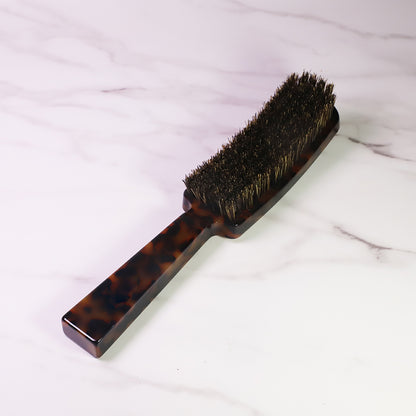 Tortoise Shell Hairbrush, Rectangular Medium Slick Wave Tortoiseshell Hair Brush with Natural Boar Bristles