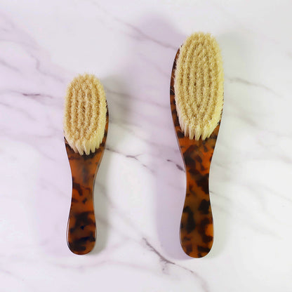 Petite Natural White Boar Bristles Tortoise Shell Hair Brush, Tortoiseshell Acetate 360 Wave Brush Hairbrush