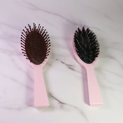 Mini Fine Custom Pink Color Detangling Acetate Handle Hair Brush