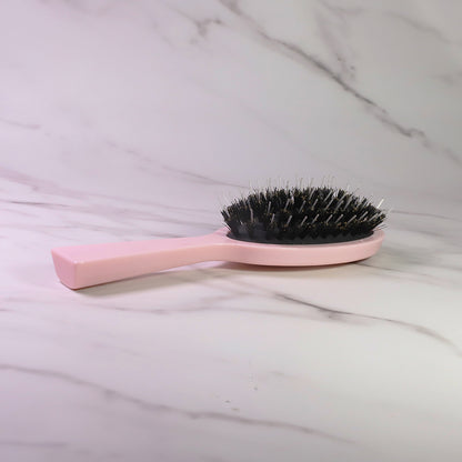 Mini Fine Custom Pink Color Detangling Acetate Handle Hair Brush