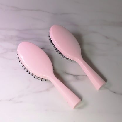 Mini Fine Custom Pink Color Detangling Acetate Handle Hair Brush