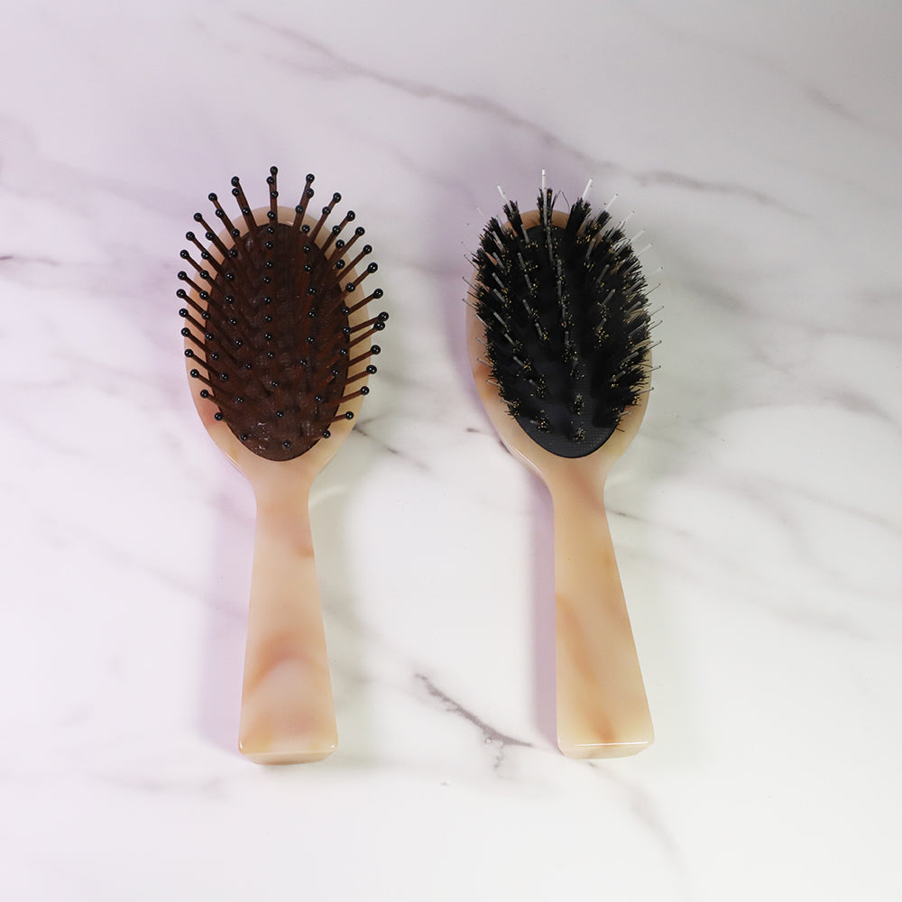 Small Paddle Oval Brush Detangling Acetate Handle Hair Brush