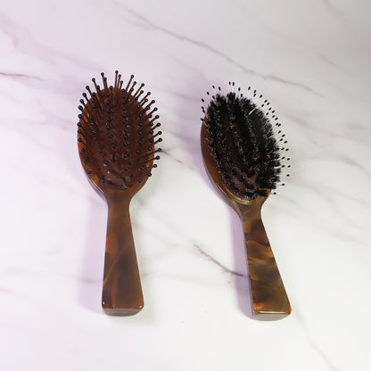 Small Paddle Oval Brush Detangling Acetate Handle Hair Brush