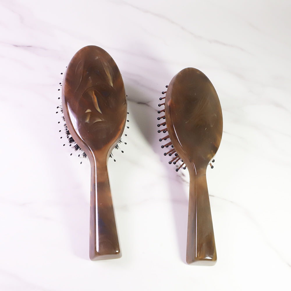 Small Paddle Oval Brush Detangling Acetate Handle Hair Brush