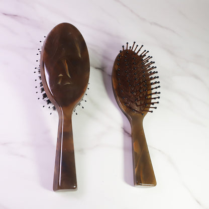 Small Paddle Oval Brush Detangling Acetate Handle Hair Brush