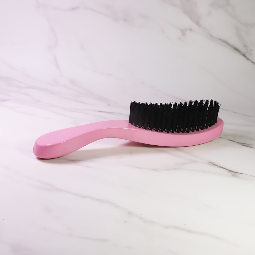 Pink Acetate 360 Wave Hairbrush Slick Makeup Brush Detangling Hair Brush