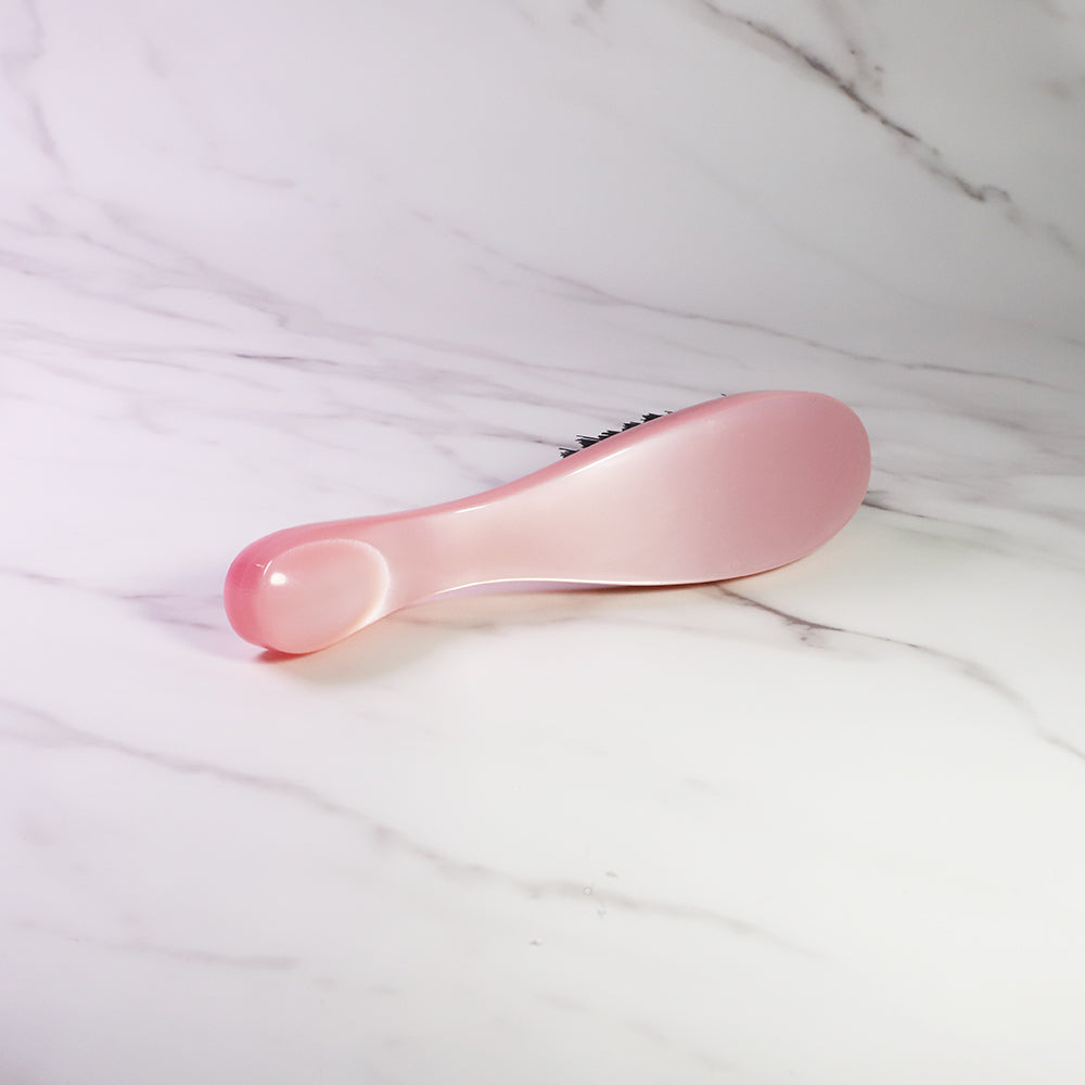 Pink Acetate 360 Wave Hairbrush Slick Makeup Brush Detangling Hair Brush