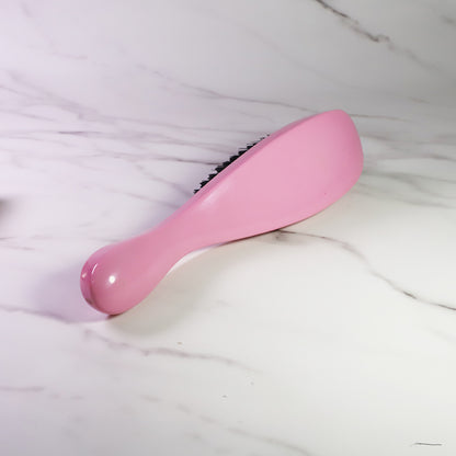 Pink Acetate 360 Wave Hairbrush Slick Makeup Brush Detangling Hair Brush