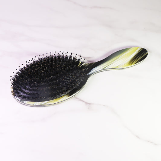 Italian Natural Boar Bristles Flat Hair Brush