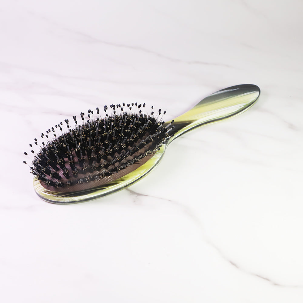 Italian Natural Boar Bristles Flat Hair Brush