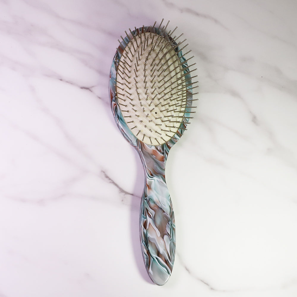 Acetate Stainless Steel Pin Cushion Hair Brush