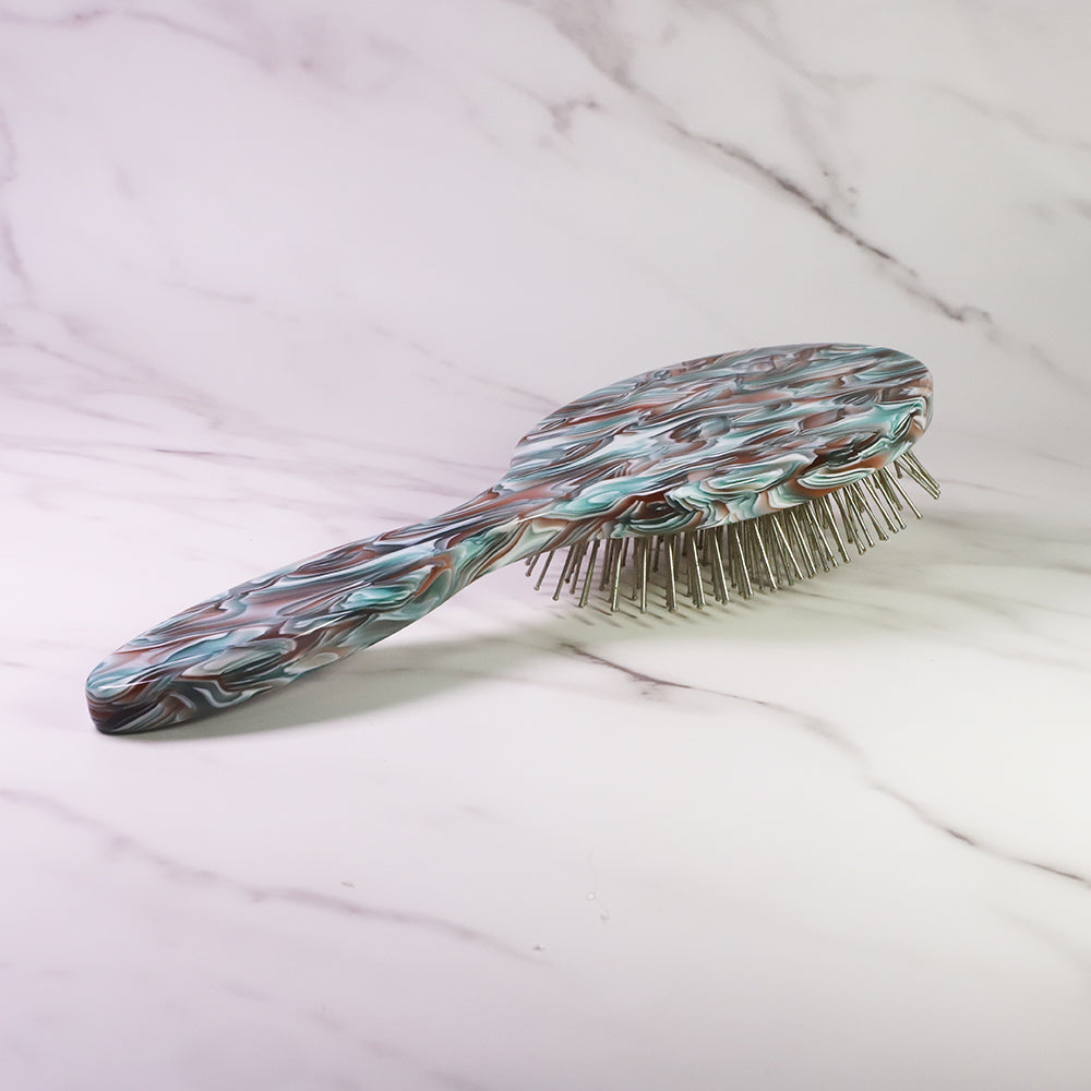 Acetate Stainless Steel Pin Cushion Hair Brush
