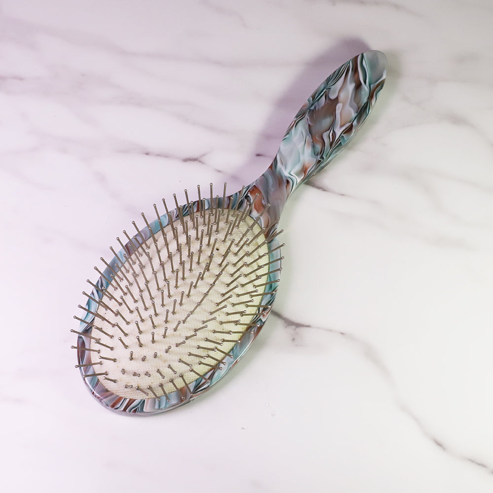 Acetate Stainless Steel Pin Cushion Hair Brush